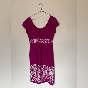 Banana Republic Magenta Dress with Floral Accents size 4
